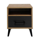 Szafka Nocna KAMA Wzór Drewna/Czarna