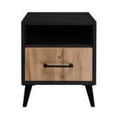 Szafka Nocna KAMA Czarna/Wzór Drewna