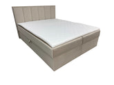 Beige Boxspring Bed With Storage Space