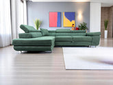 Corner sofa Marina in Green with sleeping function