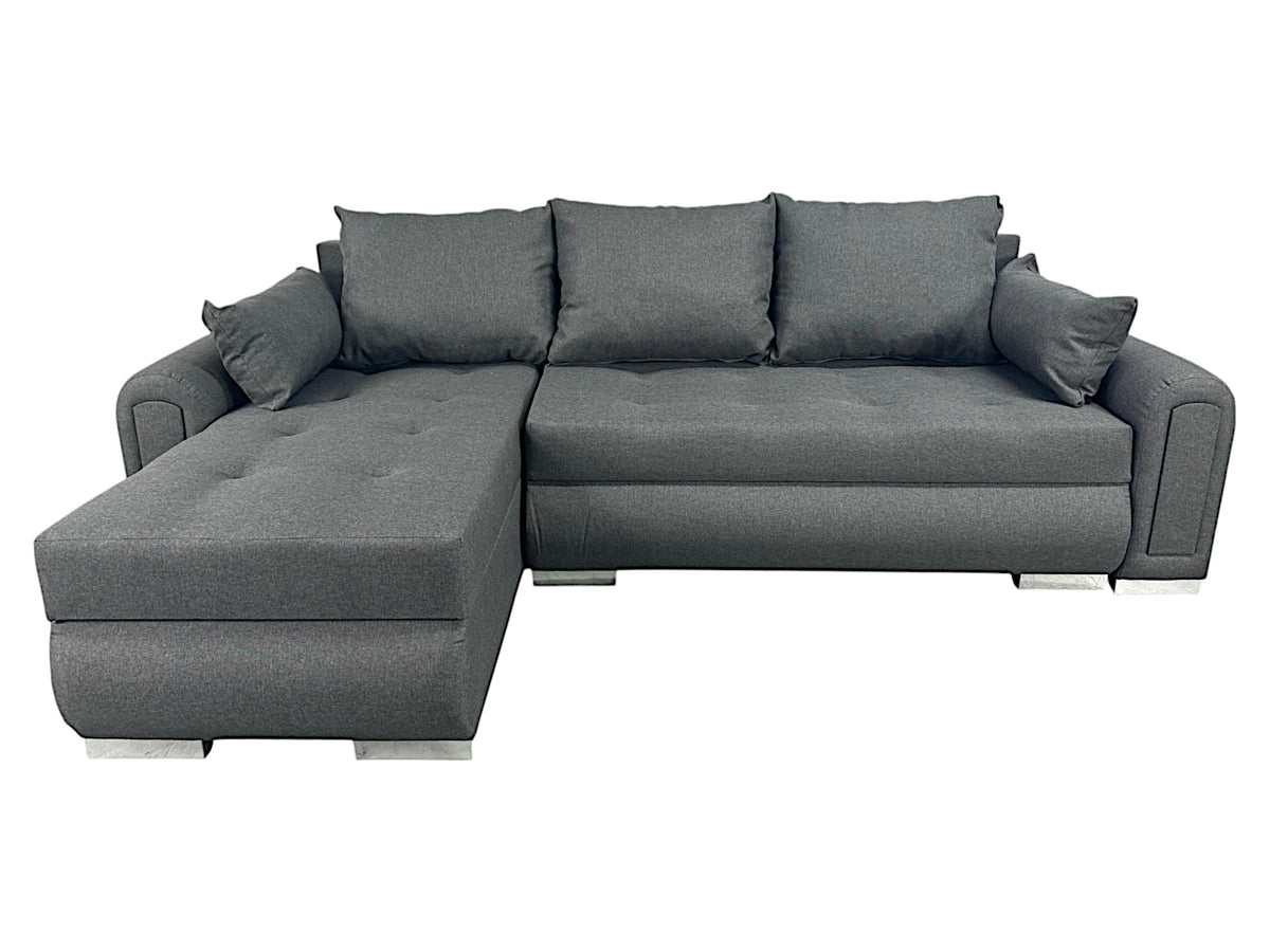 Corner sofa with sleeping function and storage space