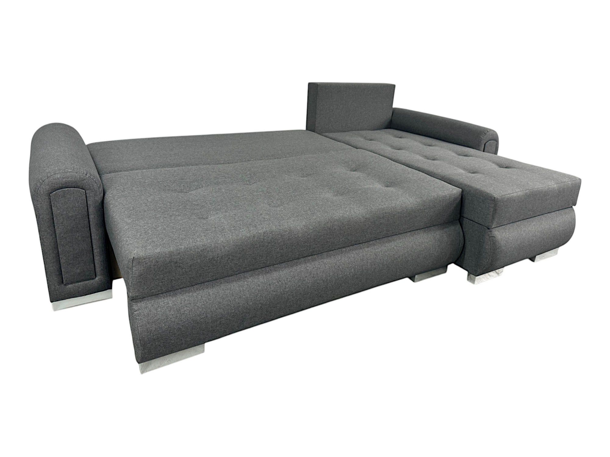 Corner sofa with sleeping function and storage space