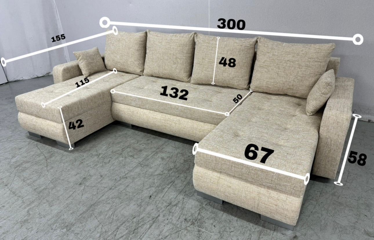 U-shaped sofa bed NUTRO