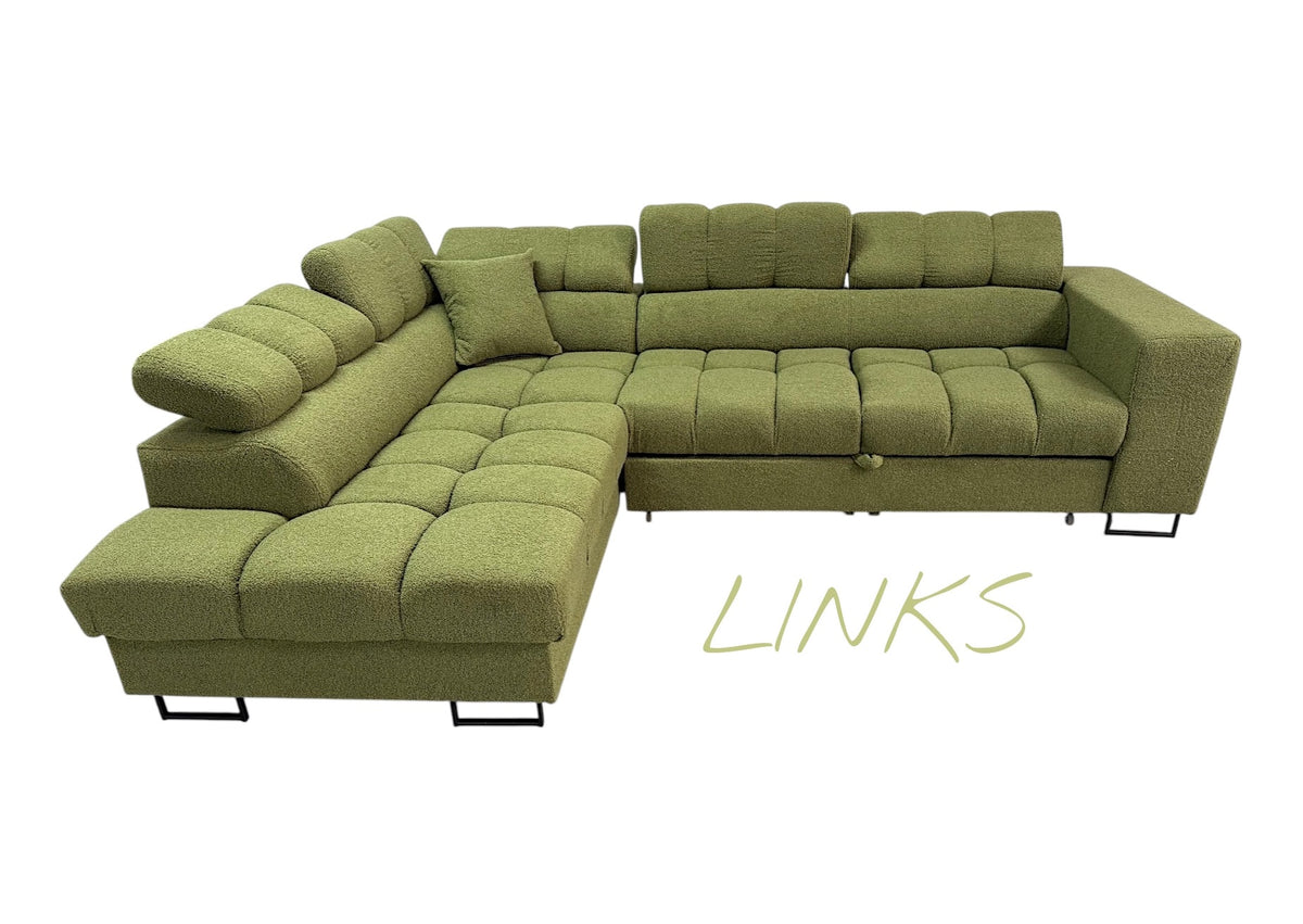 Corner Sofa , Sofa Bed TEDDY Green