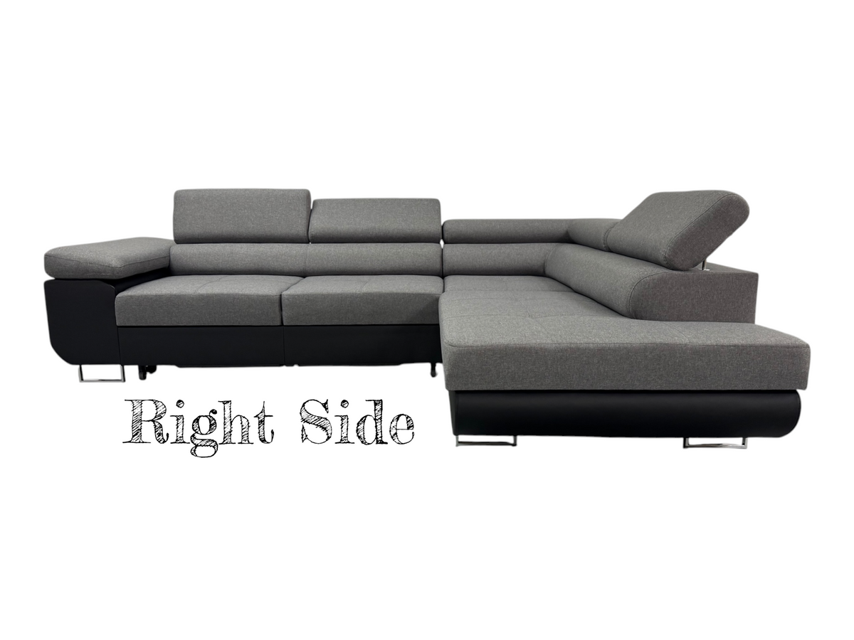 Corner sofa Savannah Grey and black