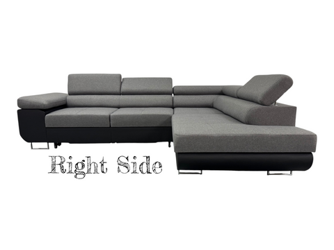 Corner sofa Savannah Grey and black