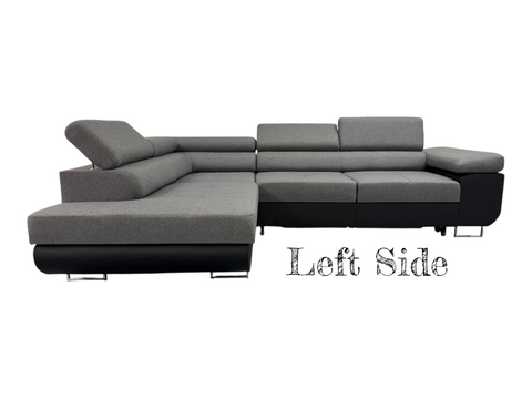 Corner sofa Savannah Grey and black
