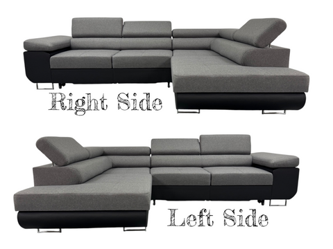 Corner sofa Savannah Grey and black