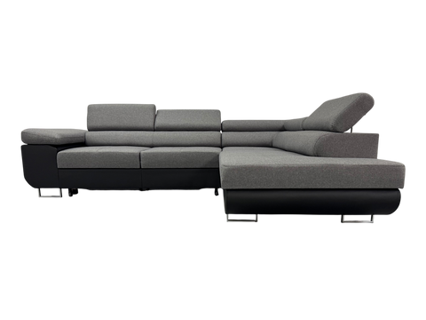 Corner sofa Savannah Grey and black