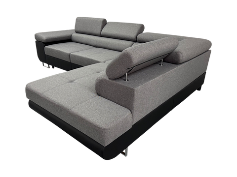 Corner sofa Savannah Grey and black