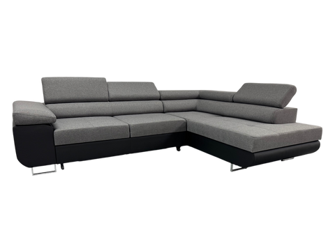 Corner sofa Savannah Grey and black