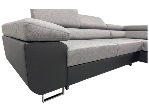 Corner sofa Savannah Grey and black
