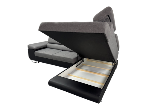 Corner sofa Savannah Grey and black