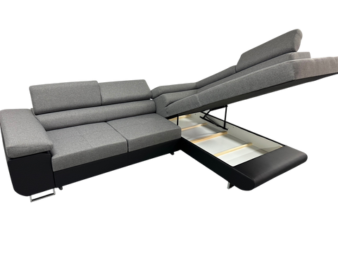 Corner sofa Savannah Grey and black