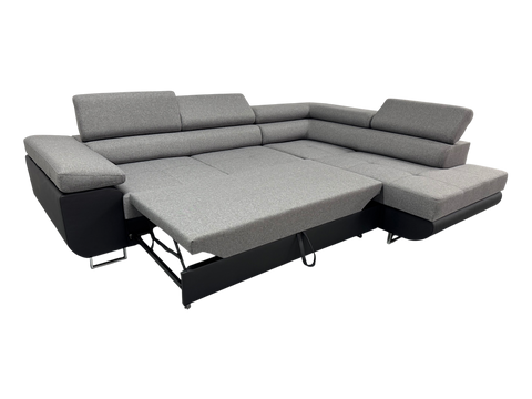Corner sofa Savannah Grey and black