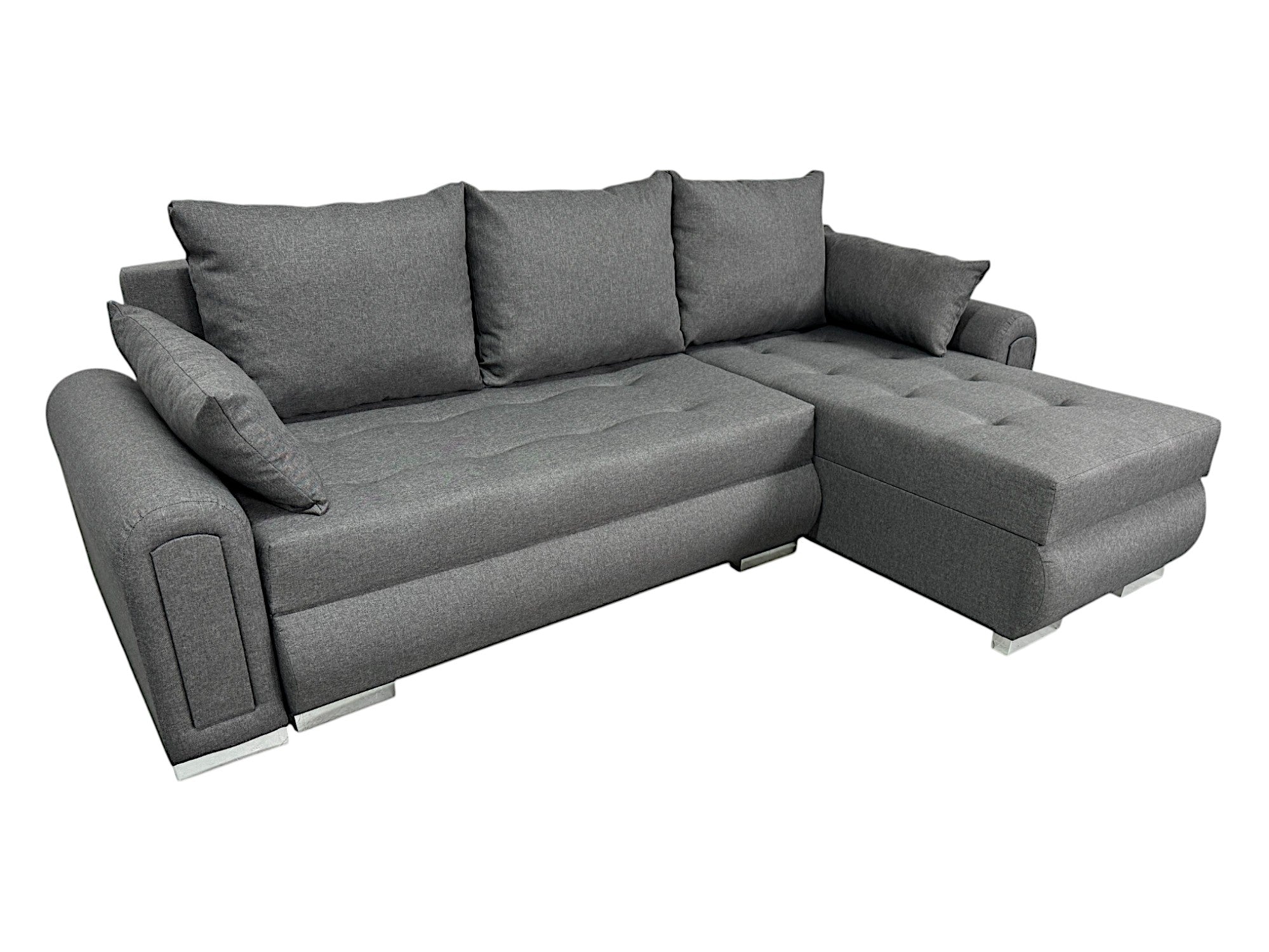 Corner sofa with sleeping function and storage space