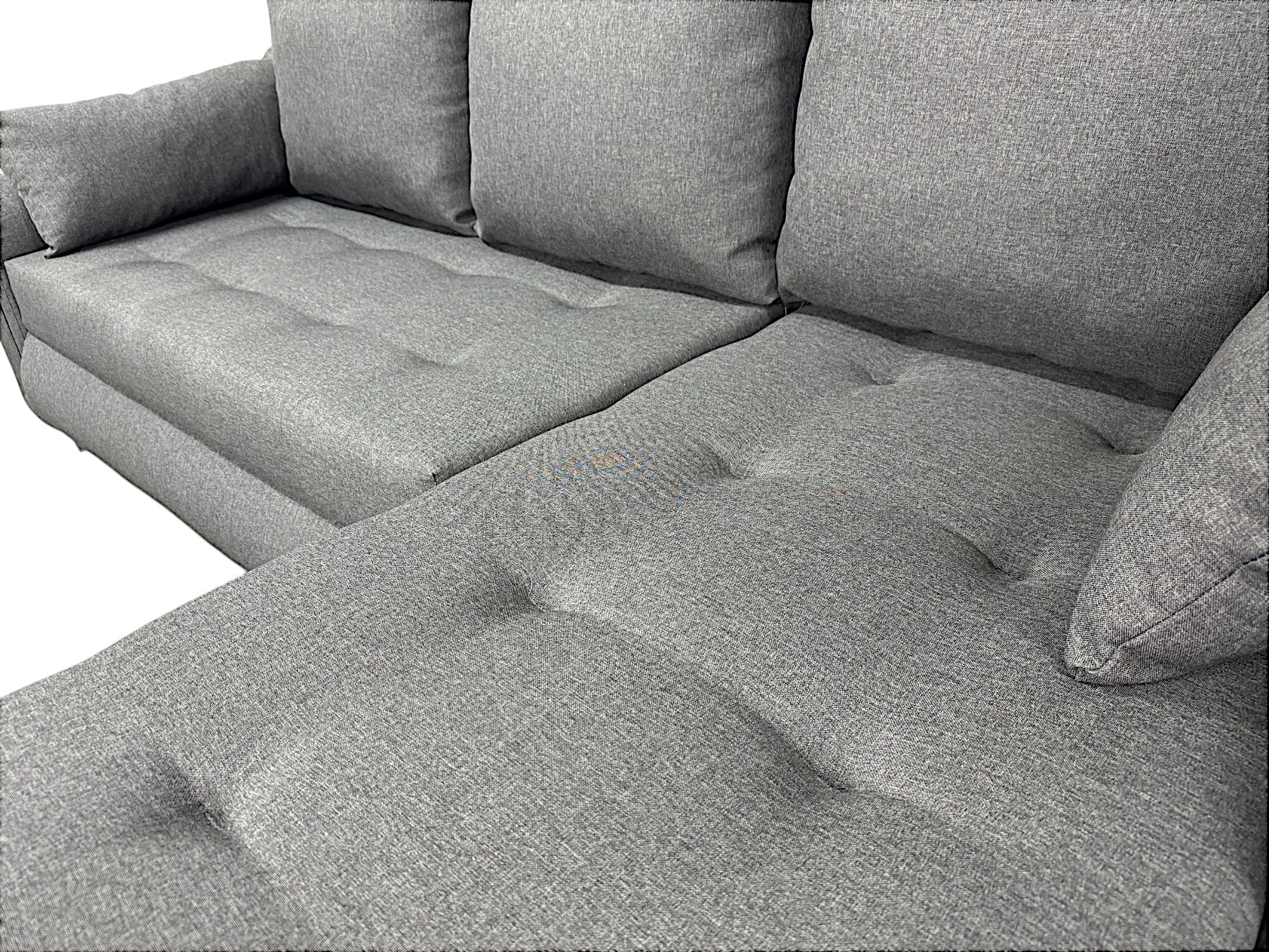 Corner sofa with sleeping function and storage space