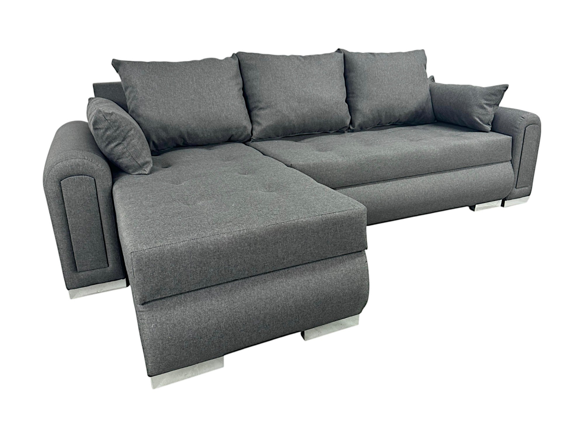 Corner sofa with sleeping function and storage space