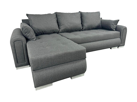 Corner sofa with sleeping function and storage space