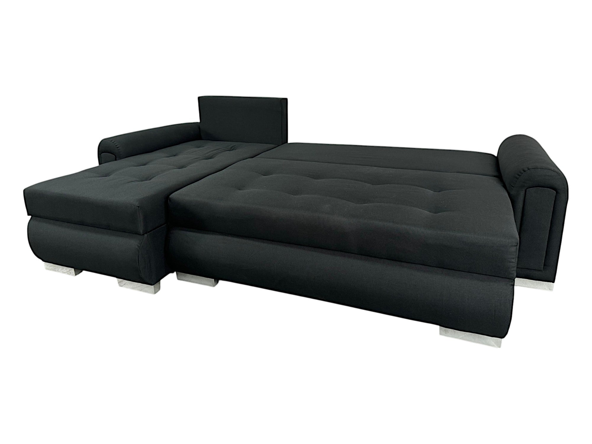 Corner sofa with sleeping function and storage space